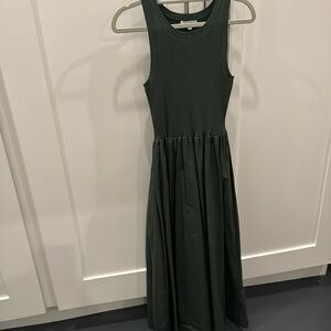Moon river dress in M Damon’s dark green